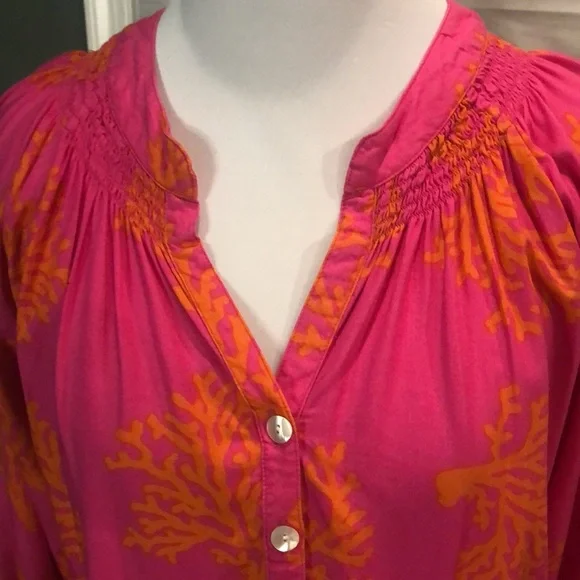 Escapada Coral Print Top-Size Large - Picture 4 of 6